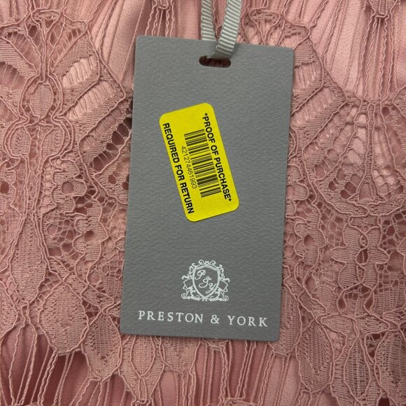 Preston & York Felecia Short Sleeve Lace Sheath Dress Women's Size 12 Pink NWT - Picture 7 of 12